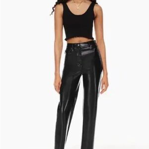 Artizia Wilfred The Melina super high rise  Black faux Leather Pants
